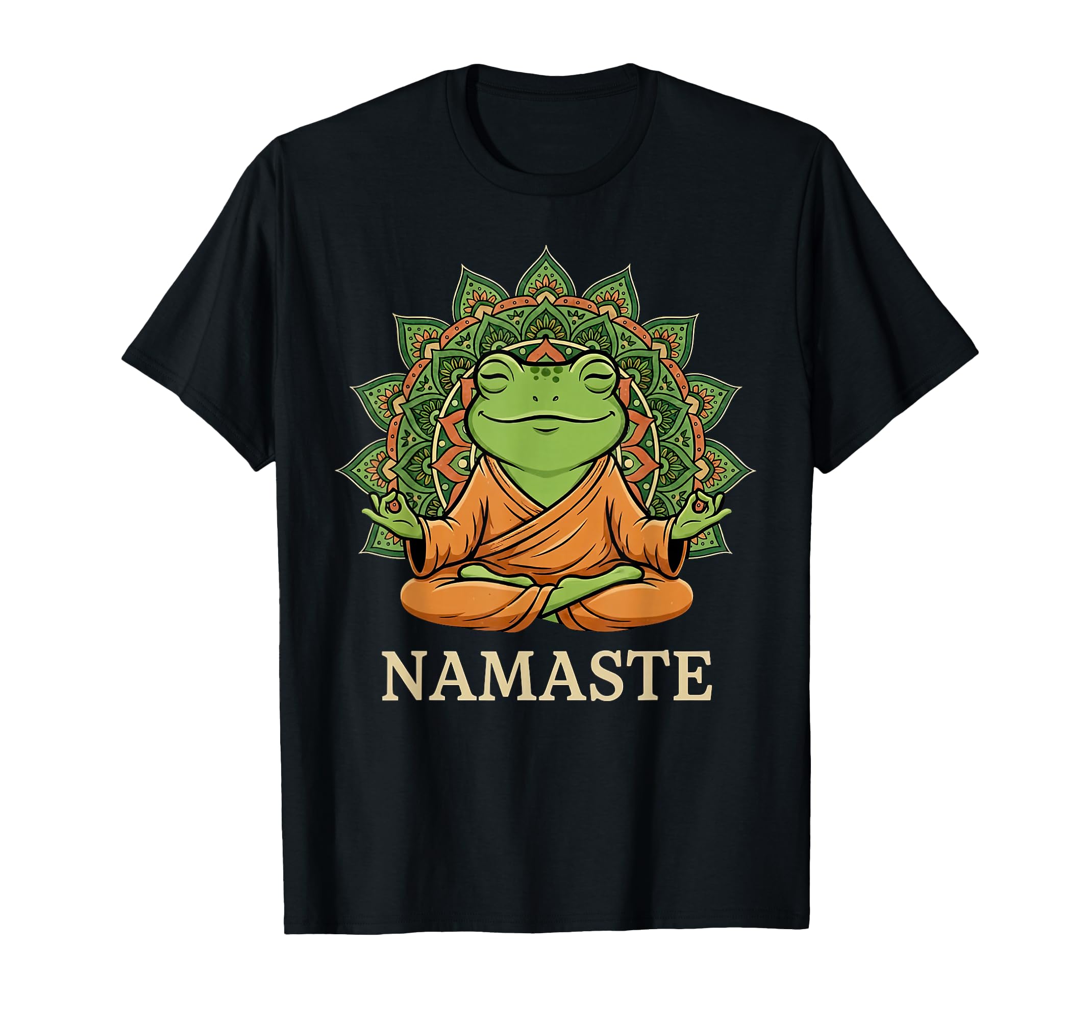 Meditating Frog Buddha Namaste T-Shirt - Minimalist Print Men Women - T-Shirt, Sweatshirt, Hoodie