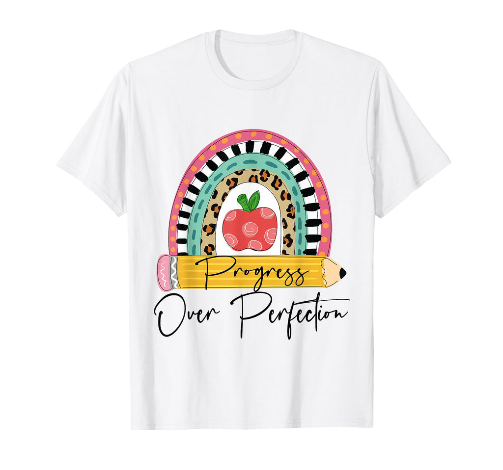 Progress Over Perfection Rainbow Pencil T-Shirt - Streetwear Style Unisex - T-Shirt, Sweatshirt, Hoodie