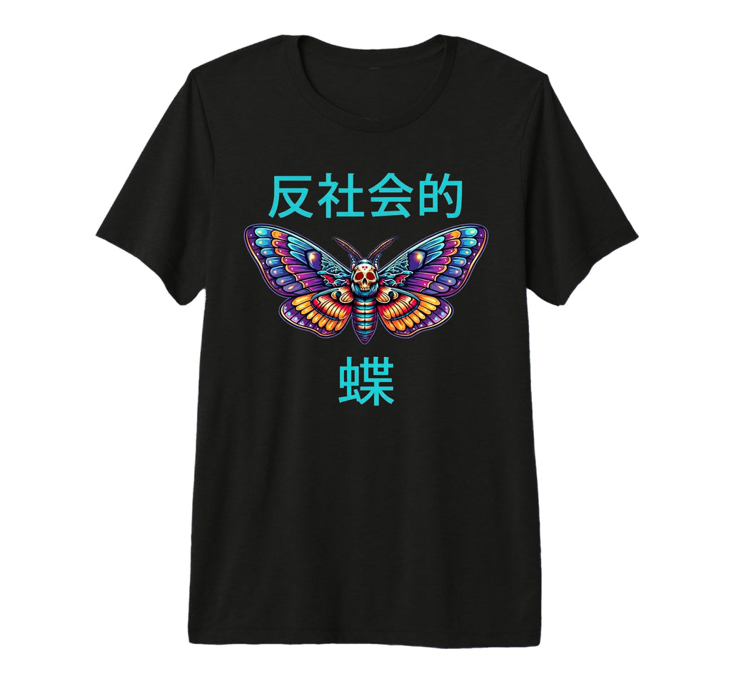 Antisocial Butterfly Japanese Tri Blend T-Shirt - Aesthetic Graphic Unisex - T-Shirt, Sweatshirt, Hoodie