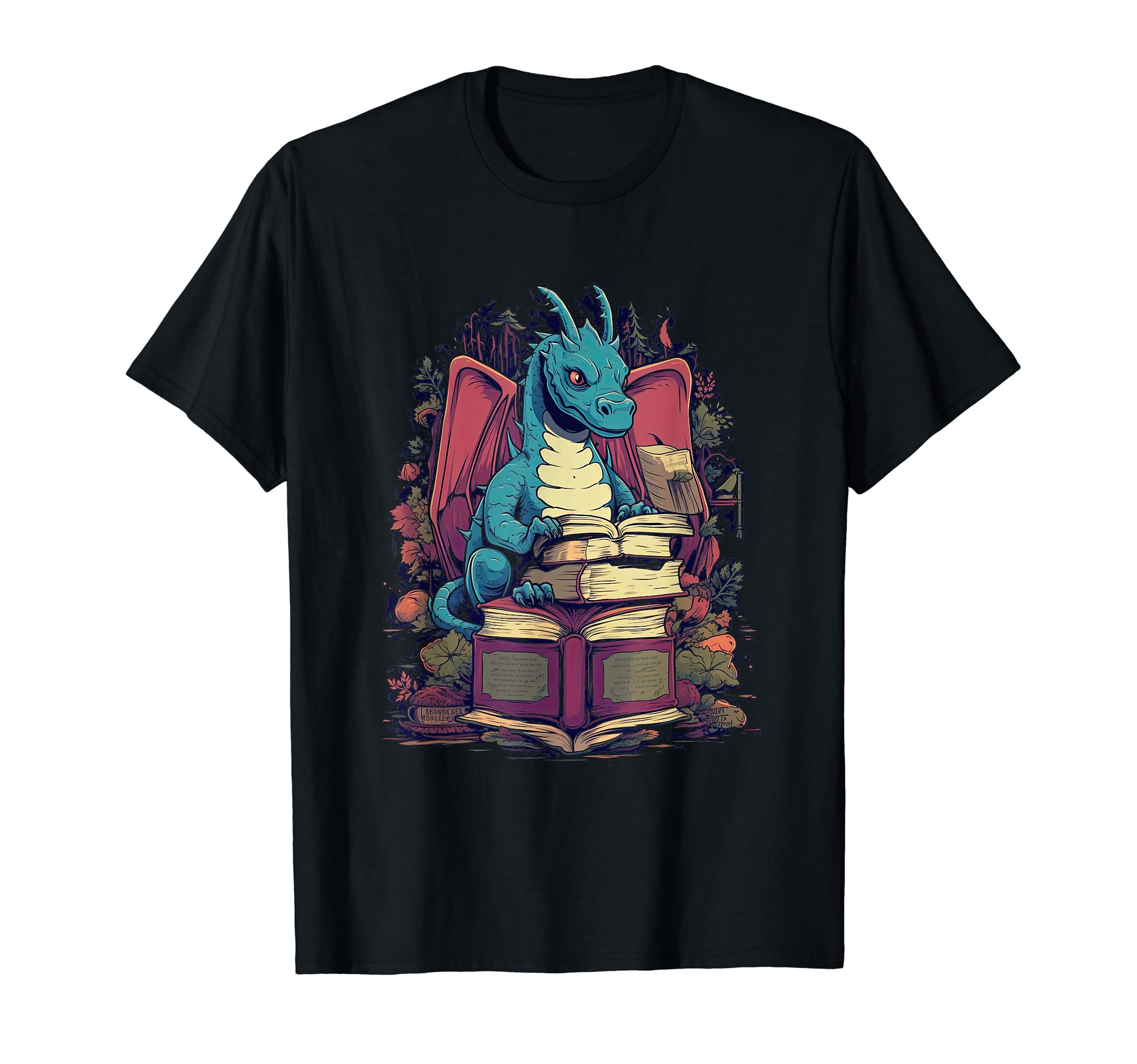 Book Dragon Reading Books Bookworm T-Shirt - Custom Art Print Men Women - T-Shirt, Sweatshirt, Hoodie