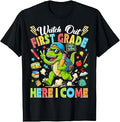 Watch Out First Grade Here I Come Dino First Day of School T-Shirt Unisex T-shirt, Sweatshirt, Hoodie, Long Sleeve Tee - T-Shirt, Sweatshirt, Hoodie