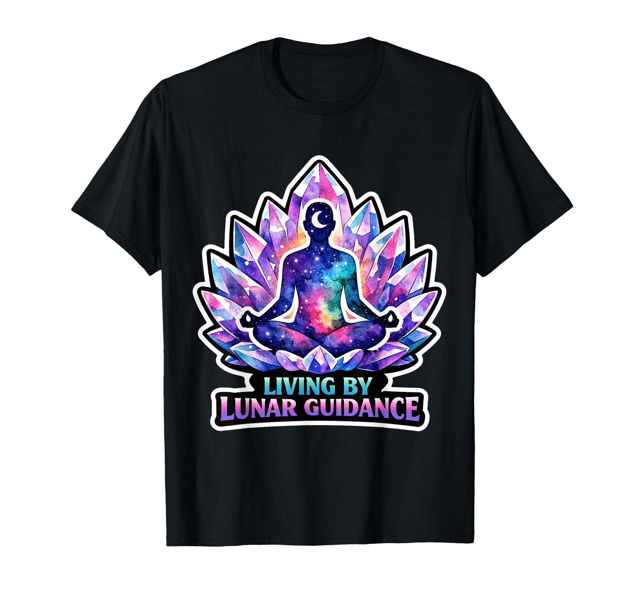 Moon Meditation Lunar Mindfulness T-Shirt - Custom Art Print Unisex - T-Shirt, Sweatshirt, Hoodie