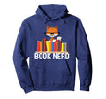 Fox Glasses And Book Nerd Readers Funny Hoodie - Unique Graphic Men Women - T-Shirt, Sweatshirt, Hoodie