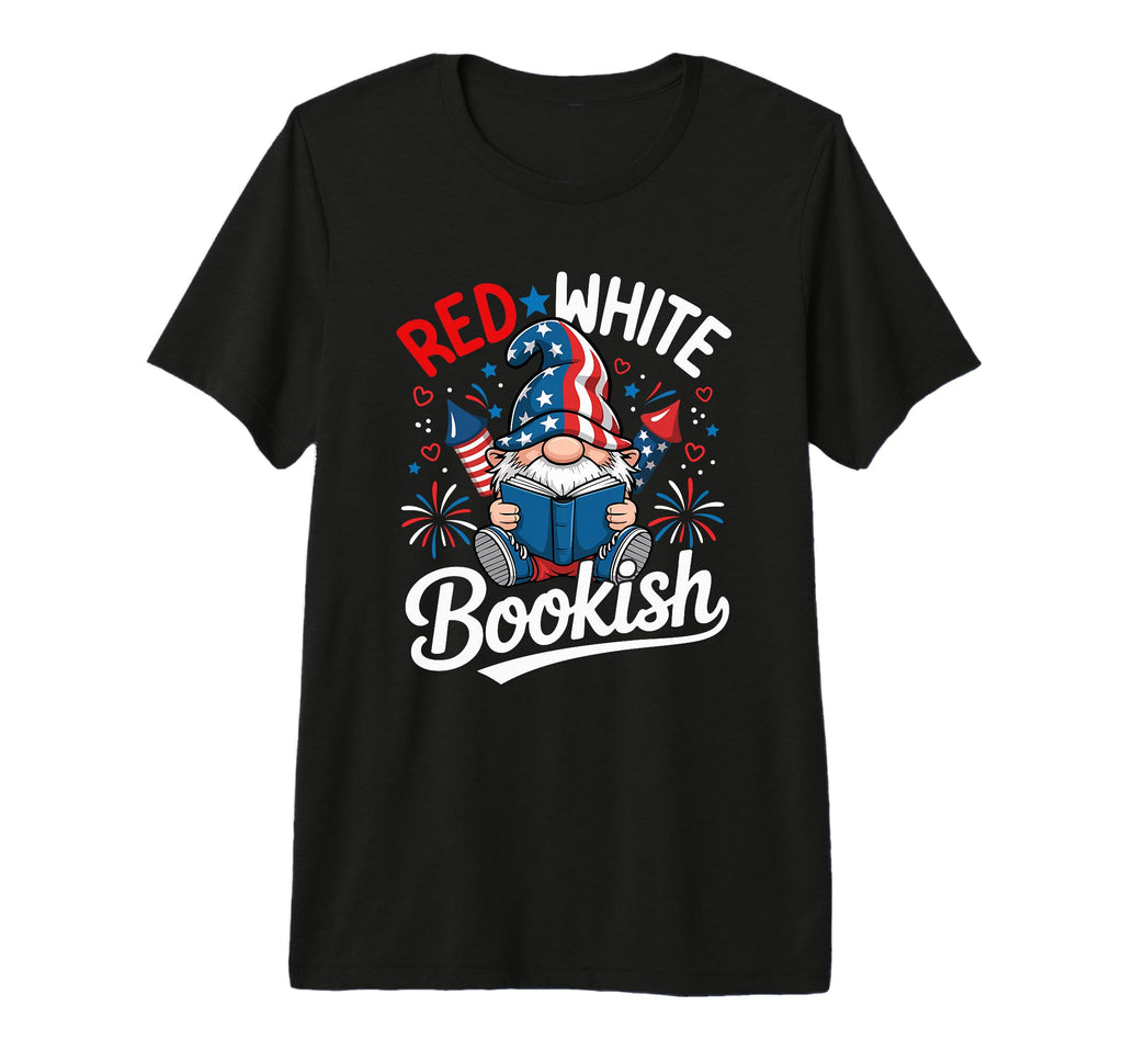Gnome Patriotic Book Funny Red White T-Shirt - Fun Novelty Design Unisex - T-Shirt, Sweatshirt, Hoodie