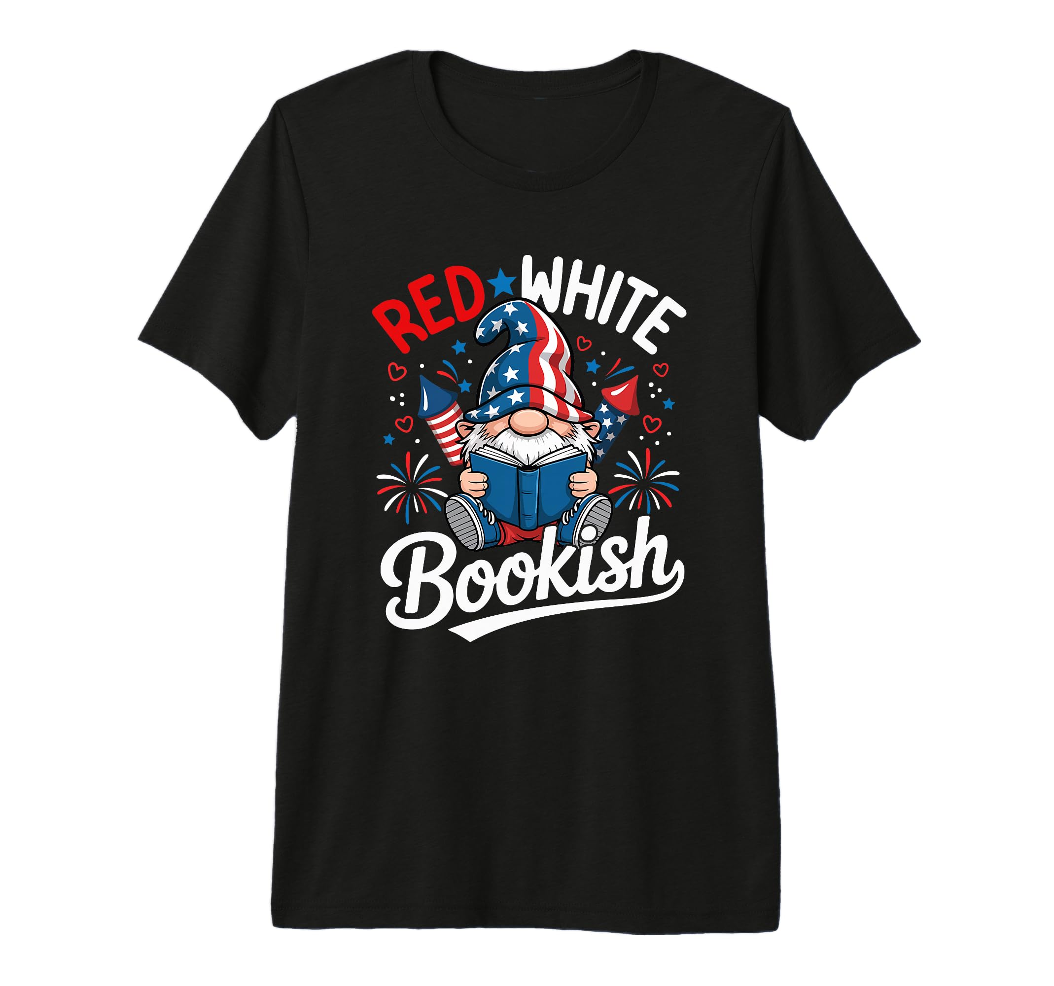 Gnome Patriotic Book Funny Red White T-Shirt - Fun Novelty Design Unisex - T-Shirt, Sweatshirt, Hoodie