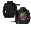 Overstimulated Moms Club Groovy Back Hoodie - Custom Art Print Unisex - T-Shirt, Sweatshirt, Hoodie