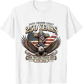 Christian 250 Years One Nation Under God 1776-2026 Eagle Art T-Shirt Unisex T-shirt, Sweatshirt, Hoodie, Long Sleeve Tee - T-Shirt, Sweatshirt, Hoodie