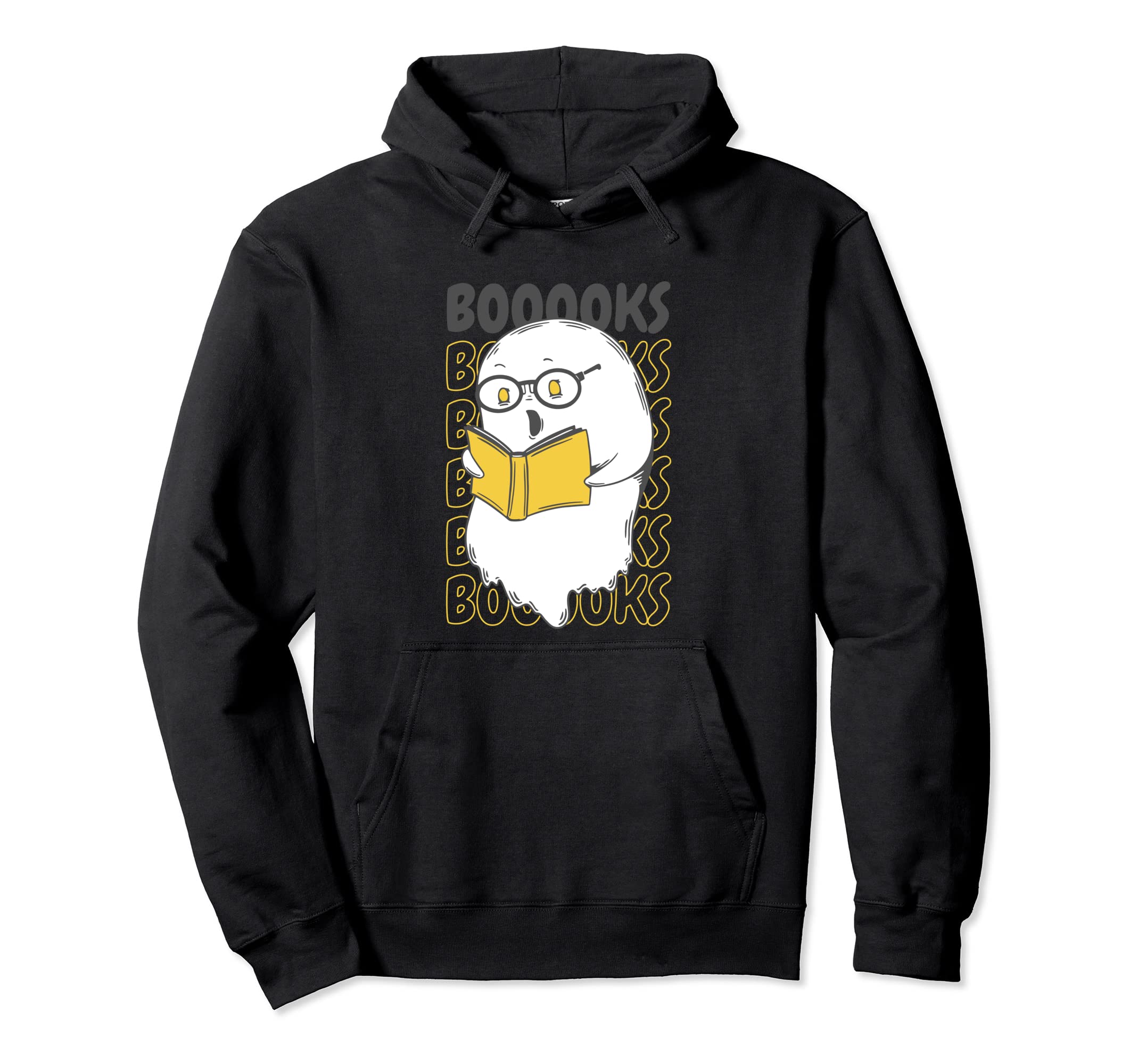 Boo Books Ghost Scary Bookish Funny Hoodie - Trendy Graphic Unisex - T-Shirt, Sweatshirt, Hoodie
