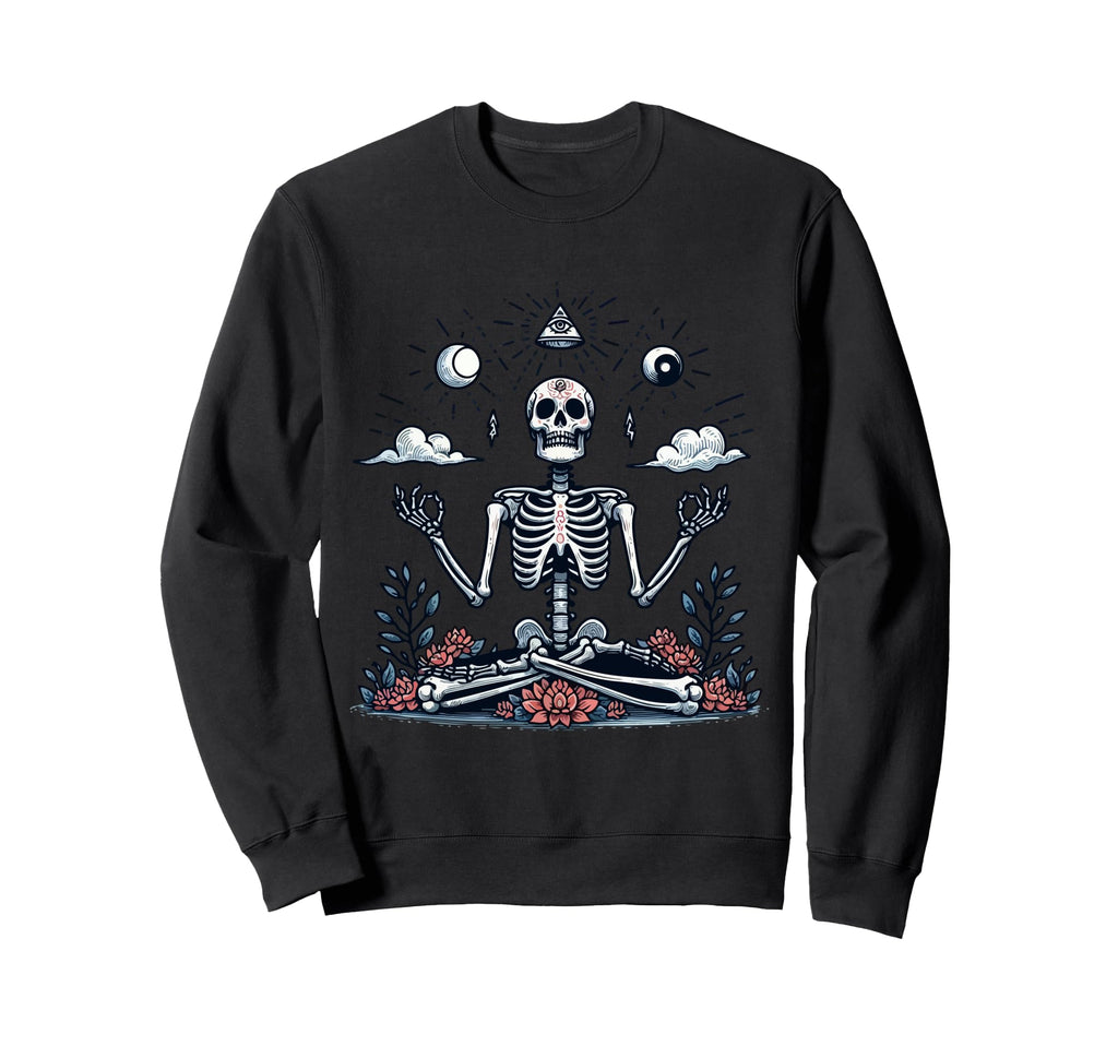 Meditation Skeleton Yoga Pose Sweatshirt - Casual Everyday Wear for Adults - T-Shirt, Sweatshirt, Hoodie