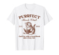 Purrfect Book Club Cat Reading Funny Book T-Shirt - Graphic Print Unisex - T-Shirt, Sweatshirt, Hoodie