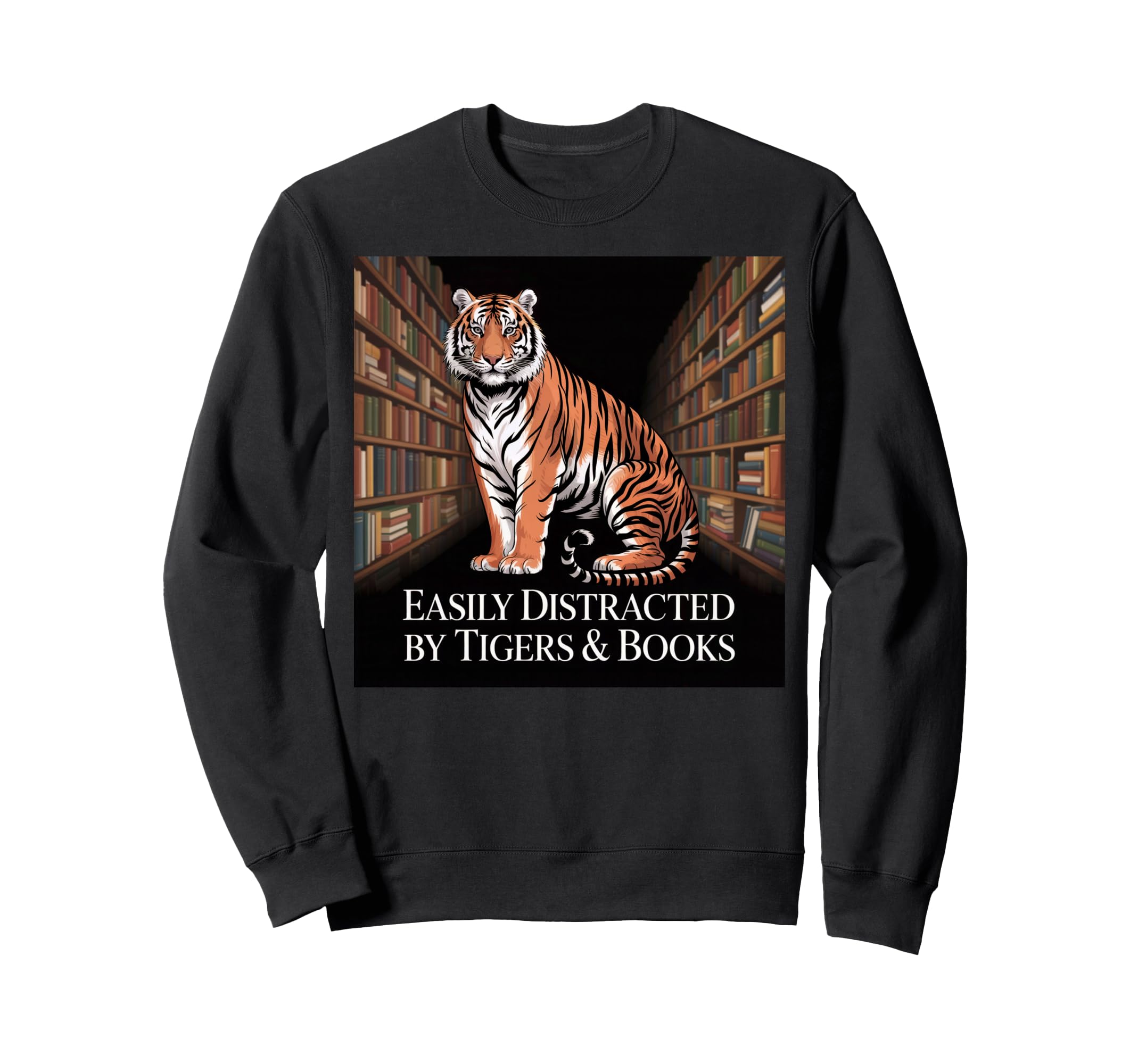Tiger Books Nerds Tiger Decor Blue Sweatshirt - Novelty Apparel Men Women - T-Shirt, Sweatshirt, Hoodie