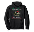 Overstimulated But Festive Opossum Hoodie - Minimalist Print for Adults - T-Shirt, Sweatshirt, Hoodie