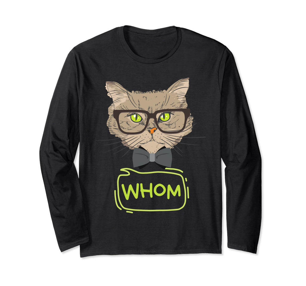 Who Whom Grammar Cat Nerd Book Lover Worm Hoodie - Novelty Apparel Unisex - T-Shirt, Sweatshirt, Hoodie