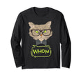 Who Whom Grammar Cat Nerd Book Lover Worm Hoodie - Novelty Apparel Unisex - T-Shirt, Sweatshirt, Hoodie