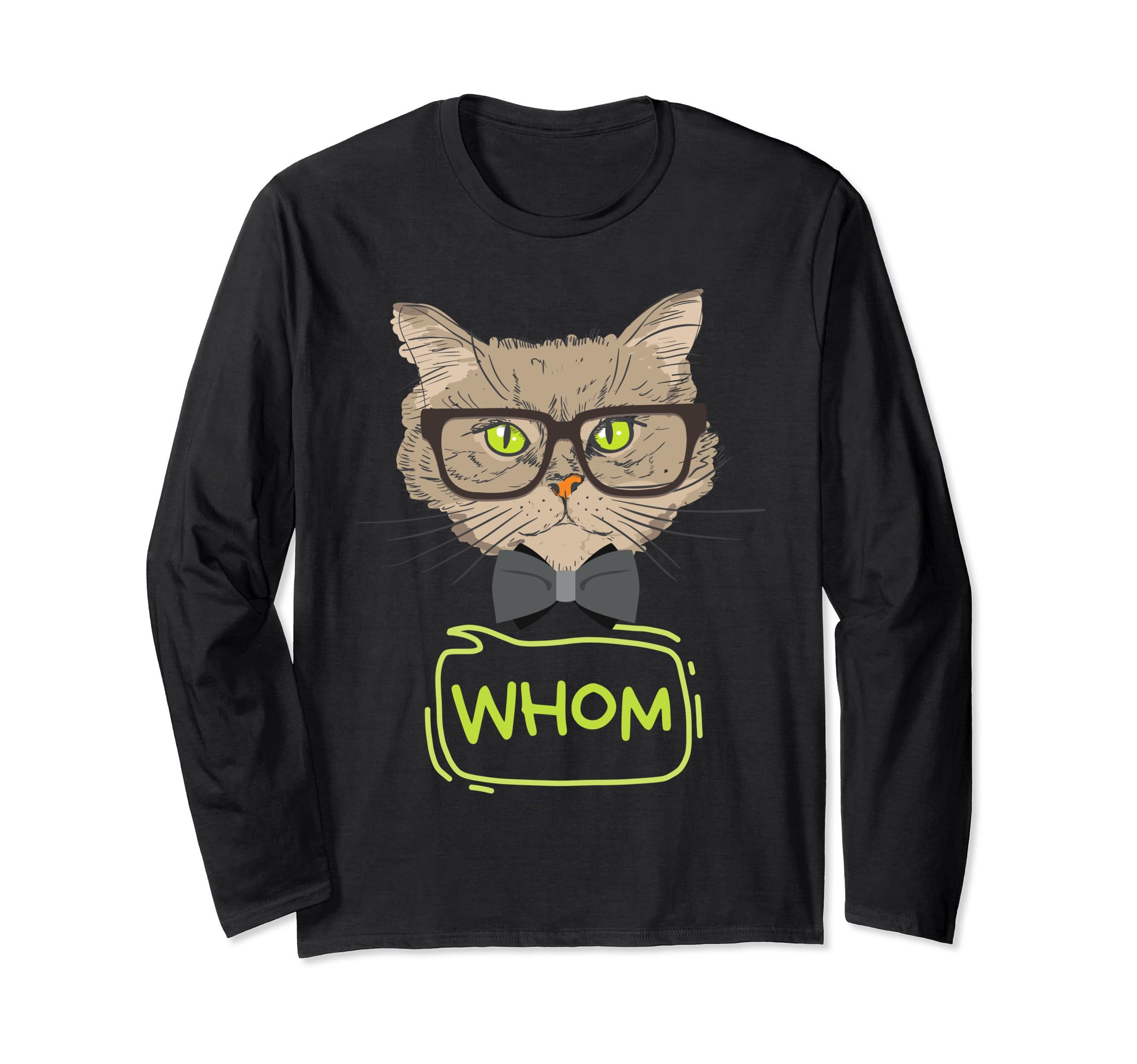 Who Whom Grammar Cat Nerd Book Lover Worm Hoodie - Novelty Apparel Unisex - T-Shirt, Sweatshirt, Hoodie