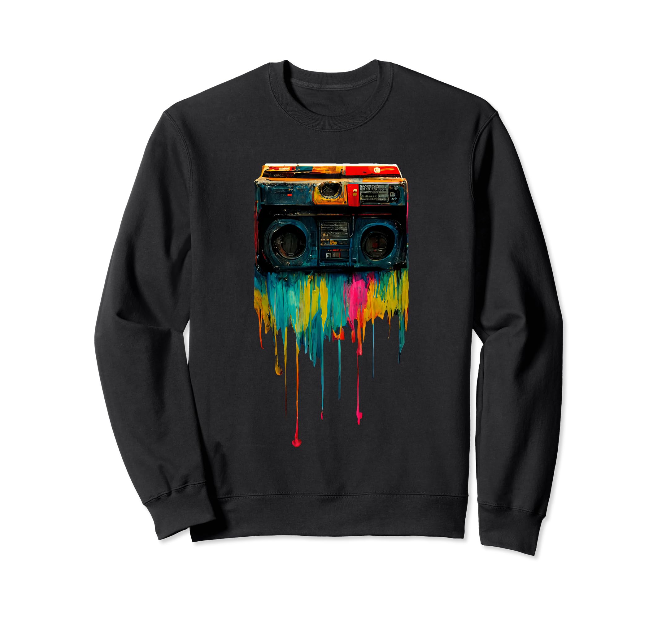 Boom Box Melting 80S Boom Box Sweatshirt - Fun Novelty Design Men Women - T-Shirt, Sweatshirt, Hoodie