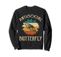 Funny Antisocial Butterfly Item Sweatshirt - Minimalist Print Men Women - T-Shirt, Sweatshirt, Hoodie