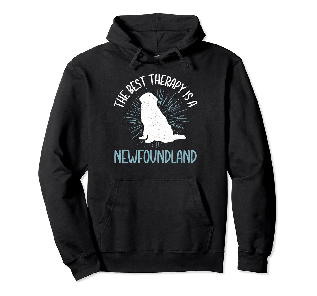 Best Therapy Is Newfoundland Dog Hoodie - Aesthetic Graphic for Adults - T-Shirt, Sweatshirt, Hoodie