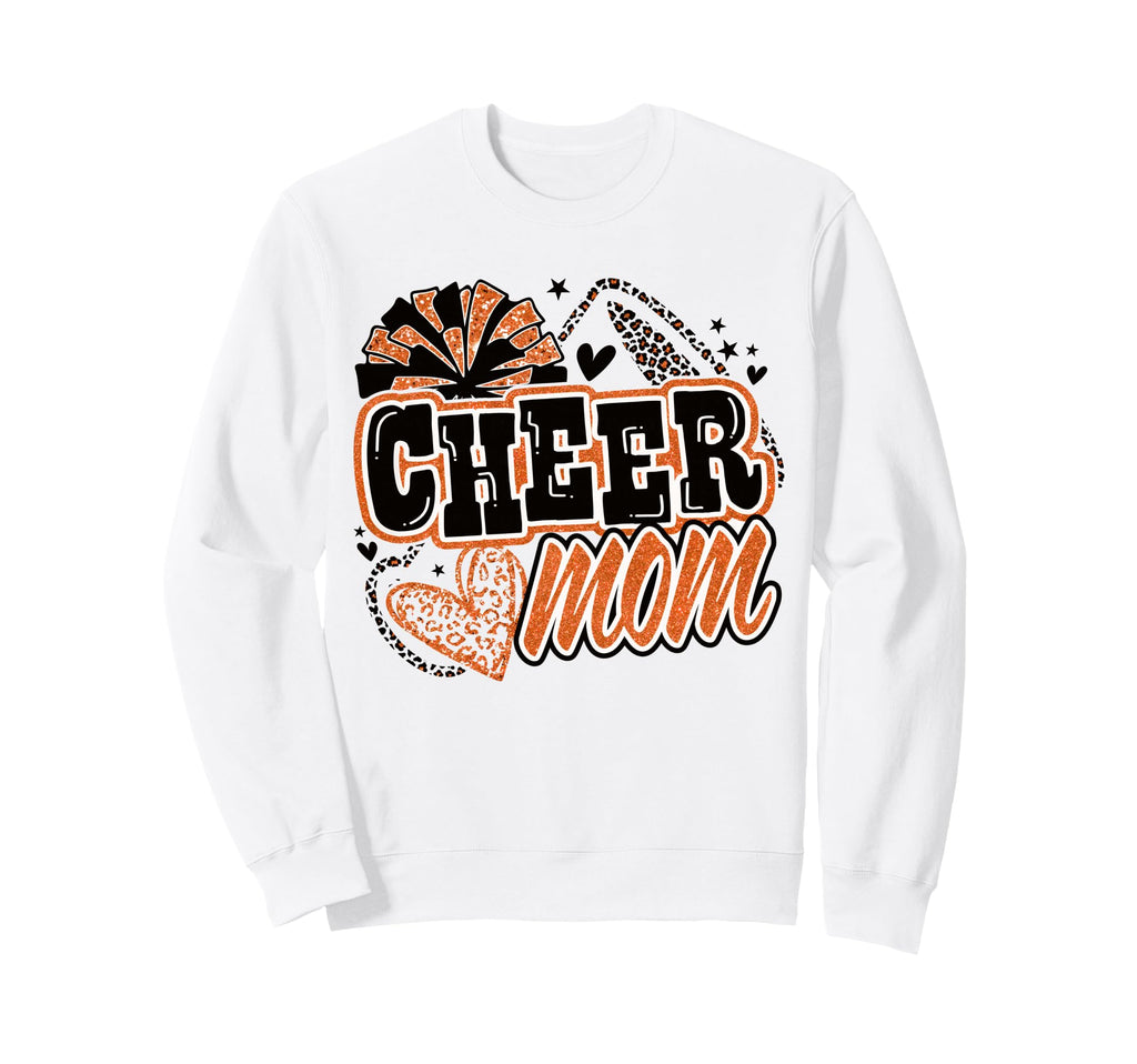 Cheer Mom Orange Cheerleader Game Sweatshirt - Novelty Apparel Men Women - T-Shirt, Sweatshirt, Hoodie