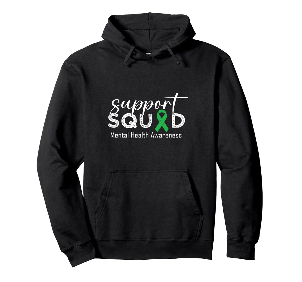 Support Squad Sunflower Hair Mental Health Hoodie - Unique Graphic Unisex - T-Shirt, Sweatshirt, Hoodie