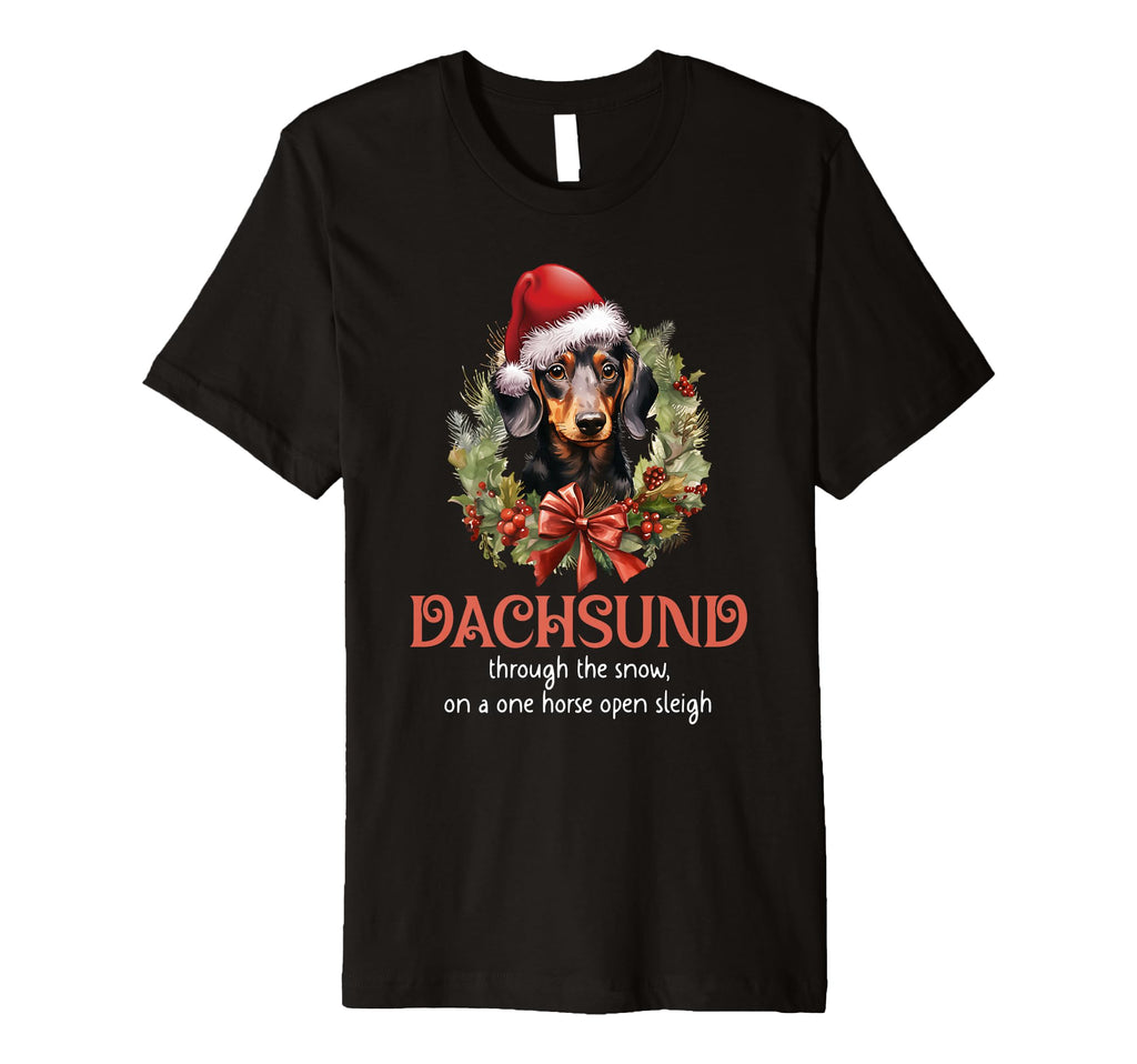 Dachshund Through Snow Wiener Dog T-Shirt - Trendy Graphic Men Women - T-Shirt, Sweatshirt, Hoodie