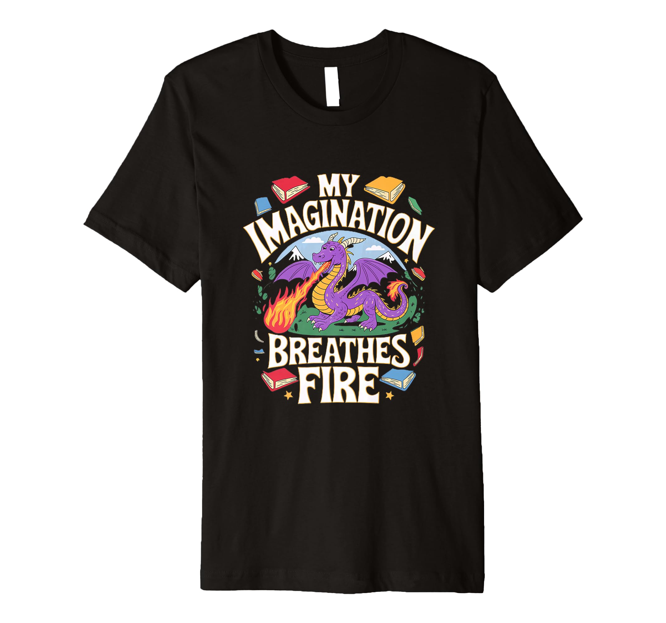 My Imagination Breathes Fire Dragon T-Shirt - Minimalist Print Men Women - T-Shirt, Sweatshirt, Hoodie