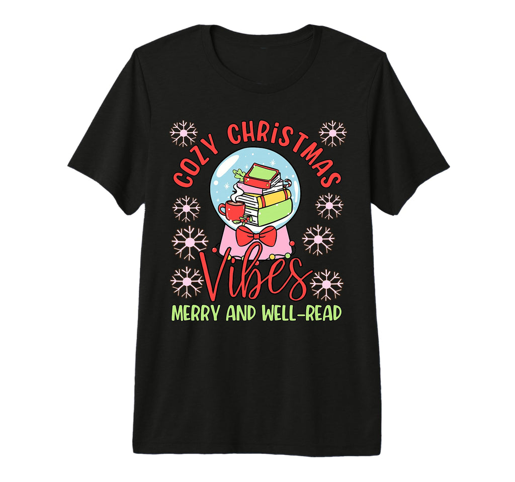 Cozy Vibes Snow Globe And Books T-Shirt - Unique Graphic Men Women - T-Shirt, Sweatshirt, Hoodie