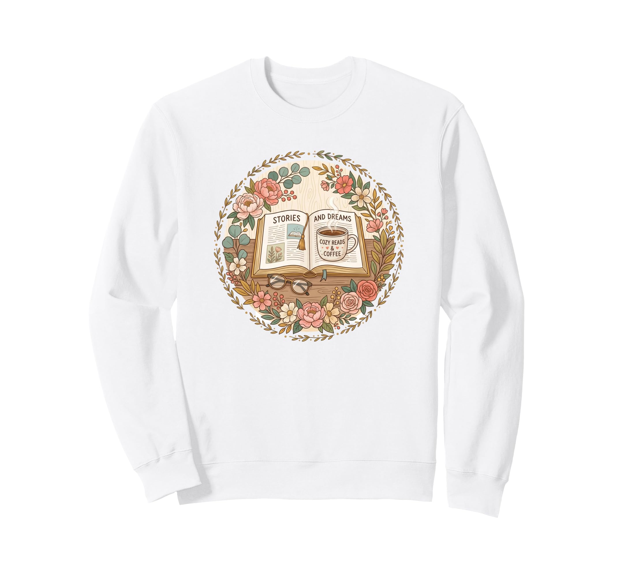 Cozy Reading Book Lover Aesthetic Sweatshirt - Graphic Print Men Women - T-Shirt, Sweatshirt, Hoodie