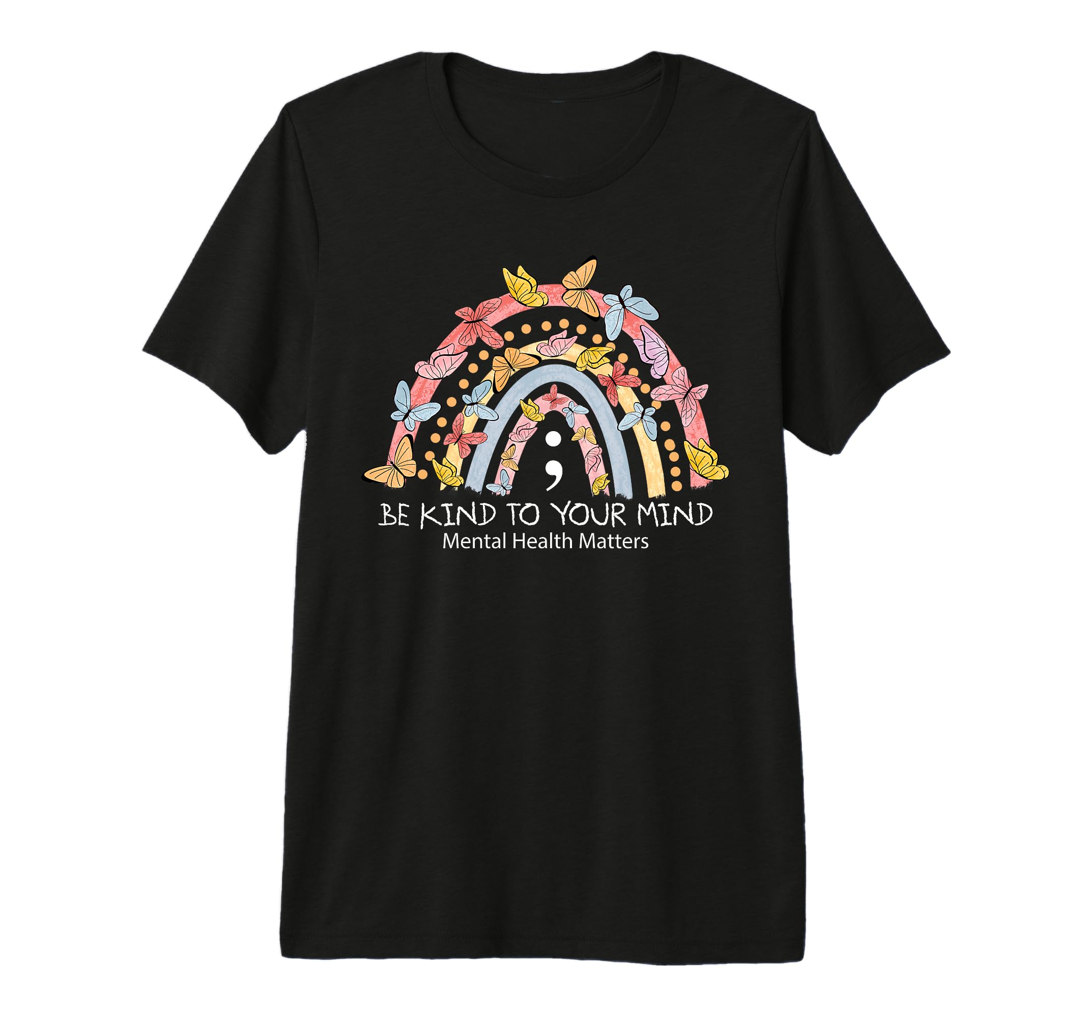 Rainbow Be Kind To Your Mind Mental Health T-Shirt - Trendy Graphic Unisex - T-Shirt, Sweatshirt, Hoodie