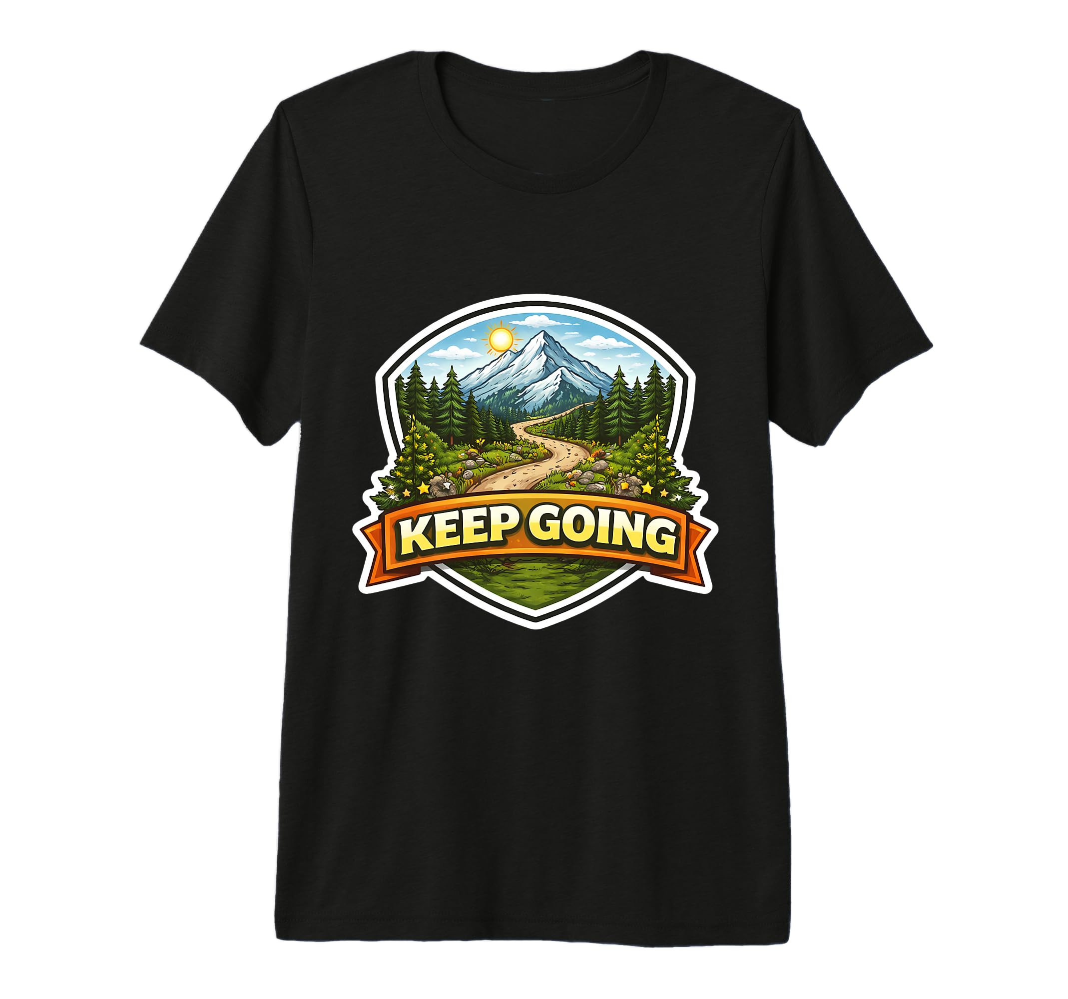 Keep Going Mountain Trail Hiking T-Shirt - Aesthetic Graphic Unisex - T-Shirt, Sweatshirt, Hoodie