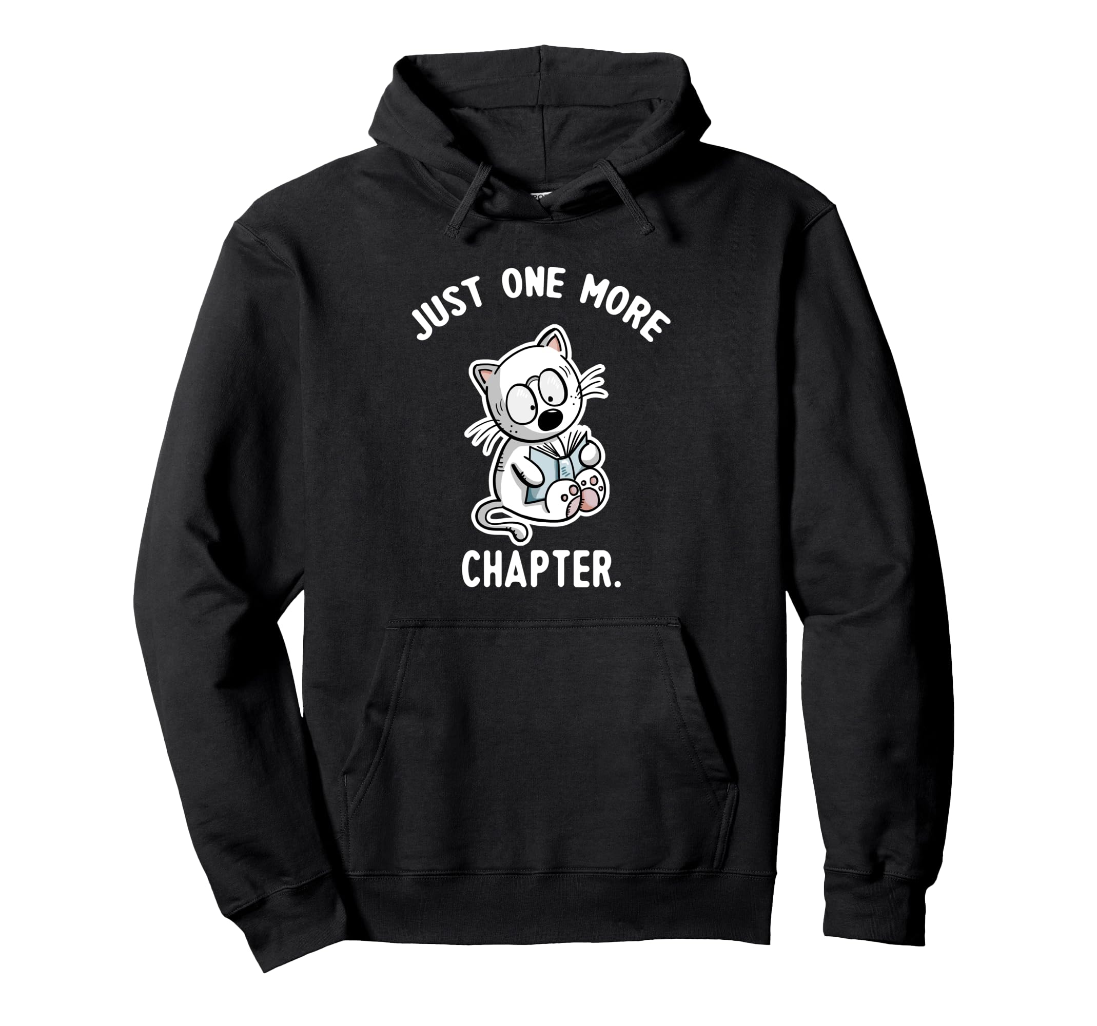 Funny Reading Nerd Cat Book Lover Hoodie - Minimalist Print for Adults - T-Shirt, Sweatshirt, Hoodie