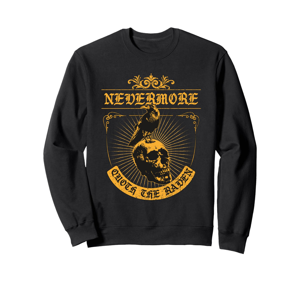 Poe Nevermore Quoth Raven Literature Sweatshirt - Unique Graphic Unisex - T-Shirt, Sweatshirt, Hoodie