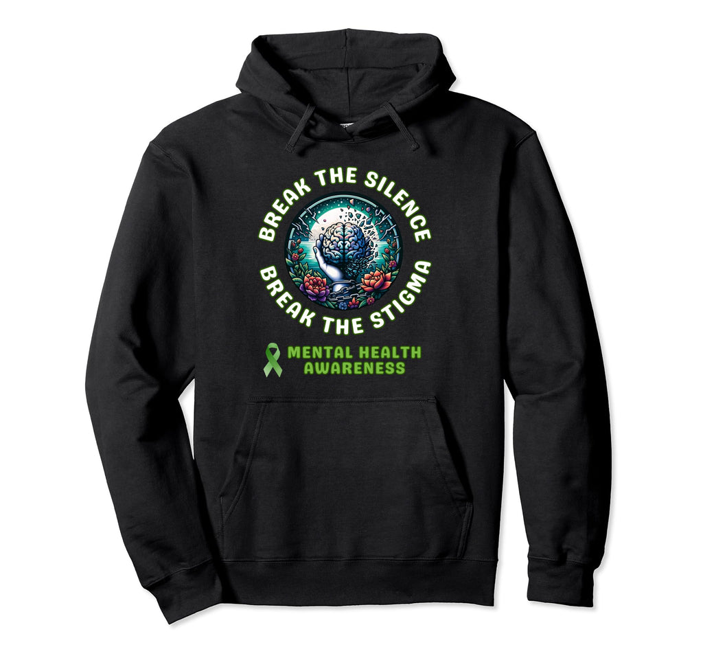 May We Wear Green Ribbon Mental Health Hoodie - Minimalist Print Unisex - T-Shirt, Sweatshirt, Hoodie