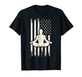 Lotus Pose Meditation American Flag T-Shirt - Fun Novelty Design Unisex - T-Shirt, Sweatshirt, Hoodie