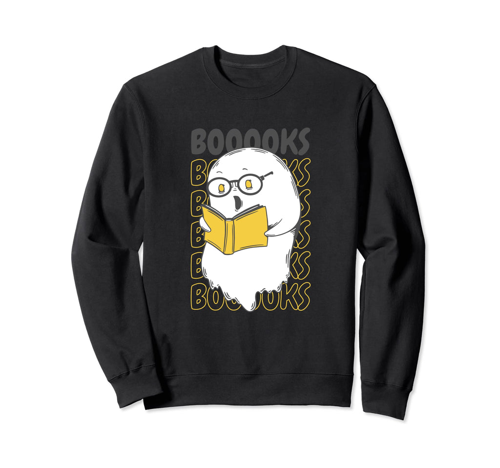 Boo Books Ghost Scary Bookish Sweatshirt - Fun Novelty Design for Adults - T-Shirt, Sweatshirt, Hoodie
