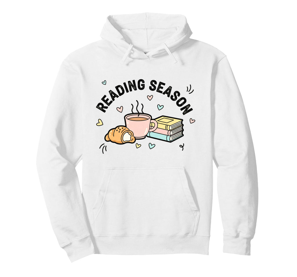 Reading Season Cozy Books Coffee Book Hoodie - Fun Novelty Design Unisex - T-Shirt, Sweatshirt, Hoodie