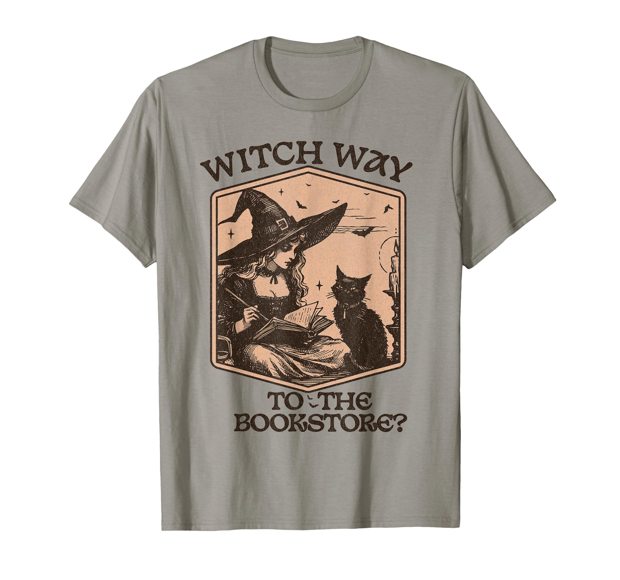 Halloween Book Lover Witch Way To T-Shirt - Minimalist Print Men Women - T-Shirt, Sweatshirt, Hoodie