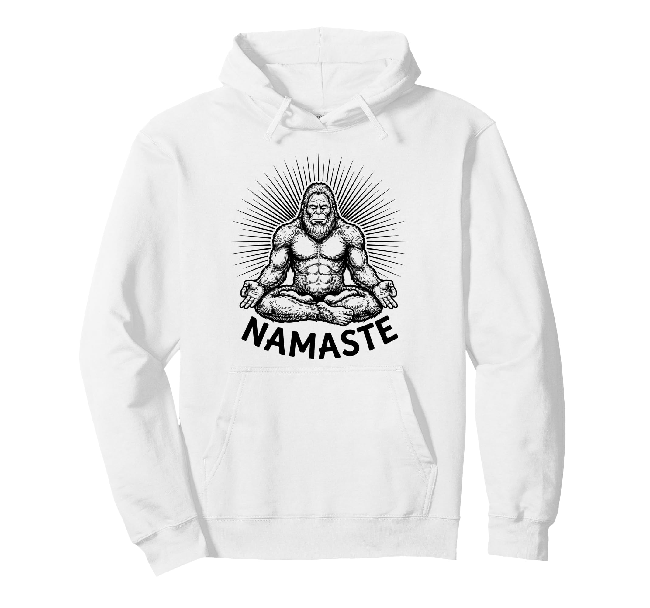 Yoga Meditation Sasquatch Lotus Pose Hoodie - Unique Graphic for Adults - T-Shirt, Sweatshirt, Hoodie
