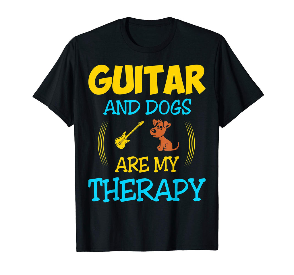 Guitar And Dogs Are My Therapy Gift T-Shirt - Custom Art Print for Adults - T-Shirt, Sweatshirt, Hoodie