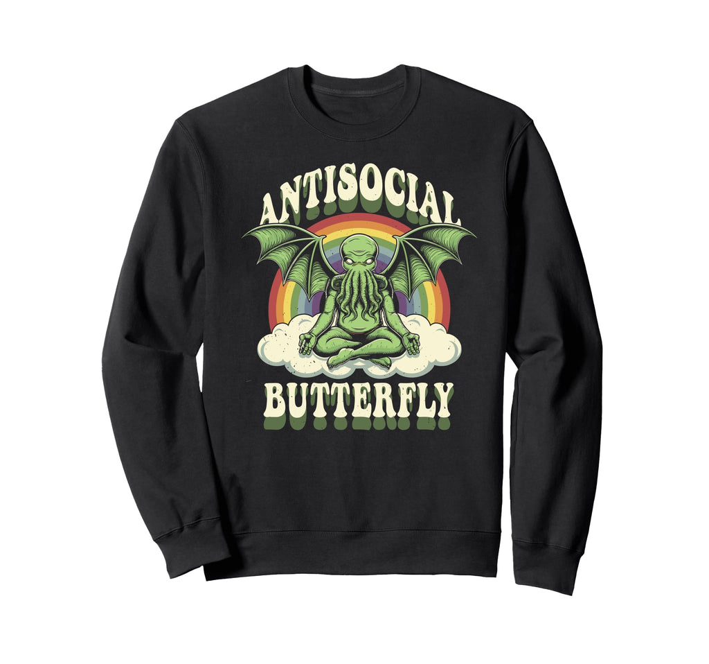 Cthulhu Antisocial Butterfly Cthulhu Sweatshirt - Graphic Print Men Women - T-Shirt, Sweatshirt, Hoodie