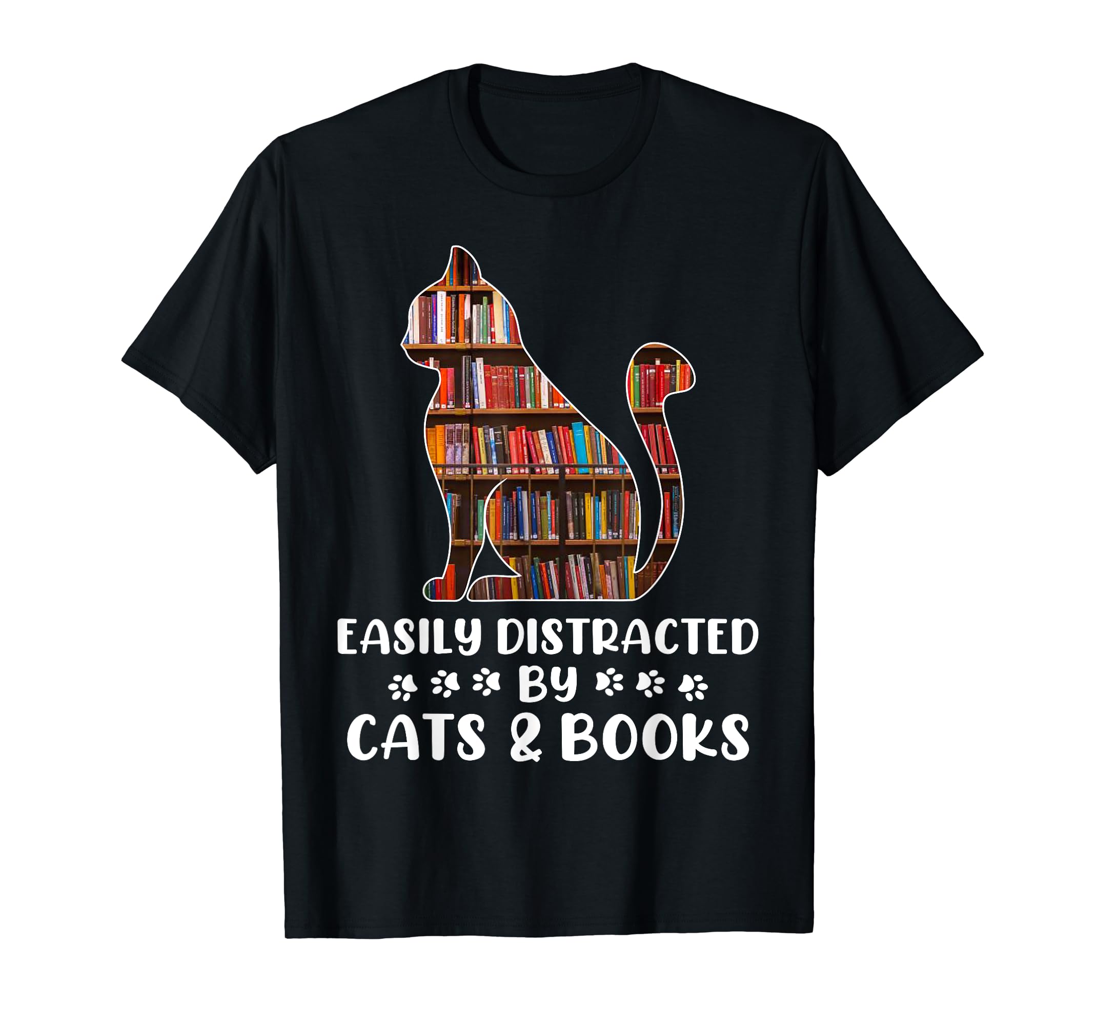 Easily Distracted Cats And Books Nerds Hoodie - Streetwear Style Unisex - T-Shirt, Sweatshirt, Hoodie