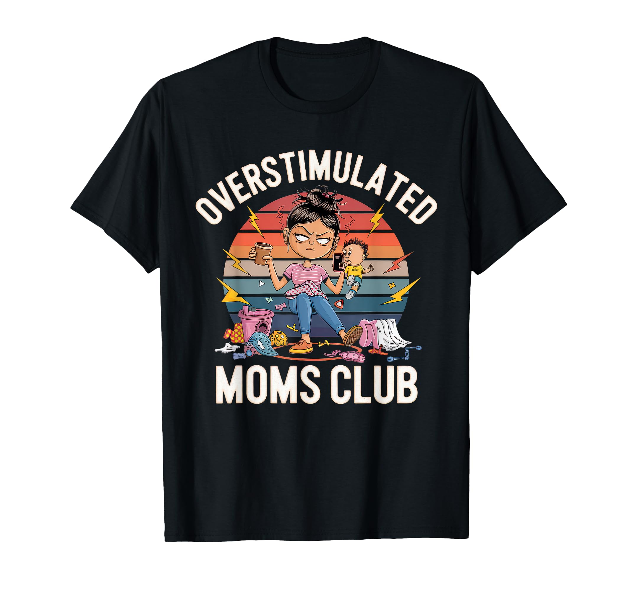 Overstimulated Moms Club Mom Depression T-Shirt - Minimalist Print Unisex - T-Shirt, Sweatshirt, Hoodie