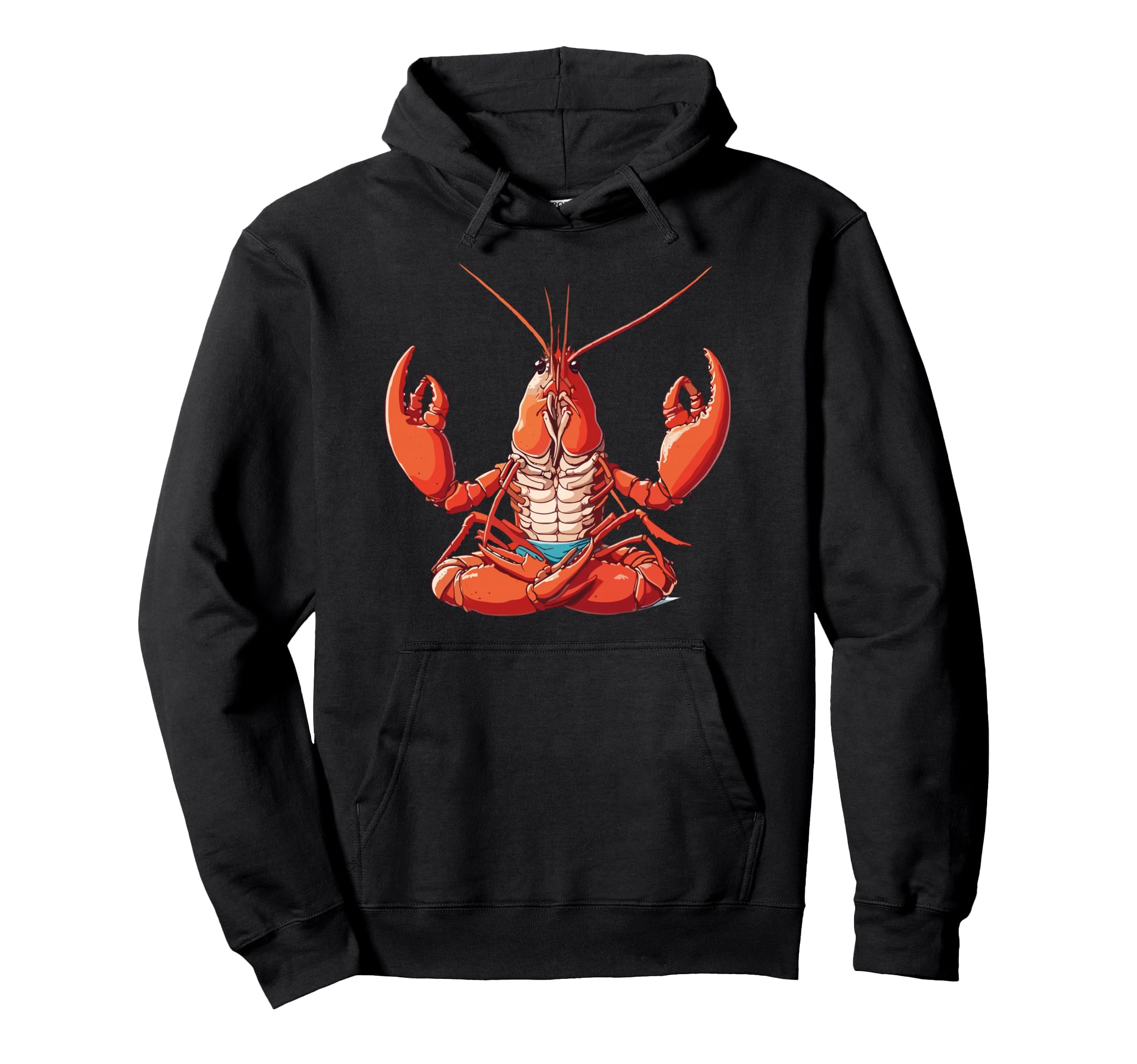 Meditation Lobster Yoga Pose Relaxing Hoodie - Minimalist Print for Adults - T-Shirt, Sweatshirt, Hoodie