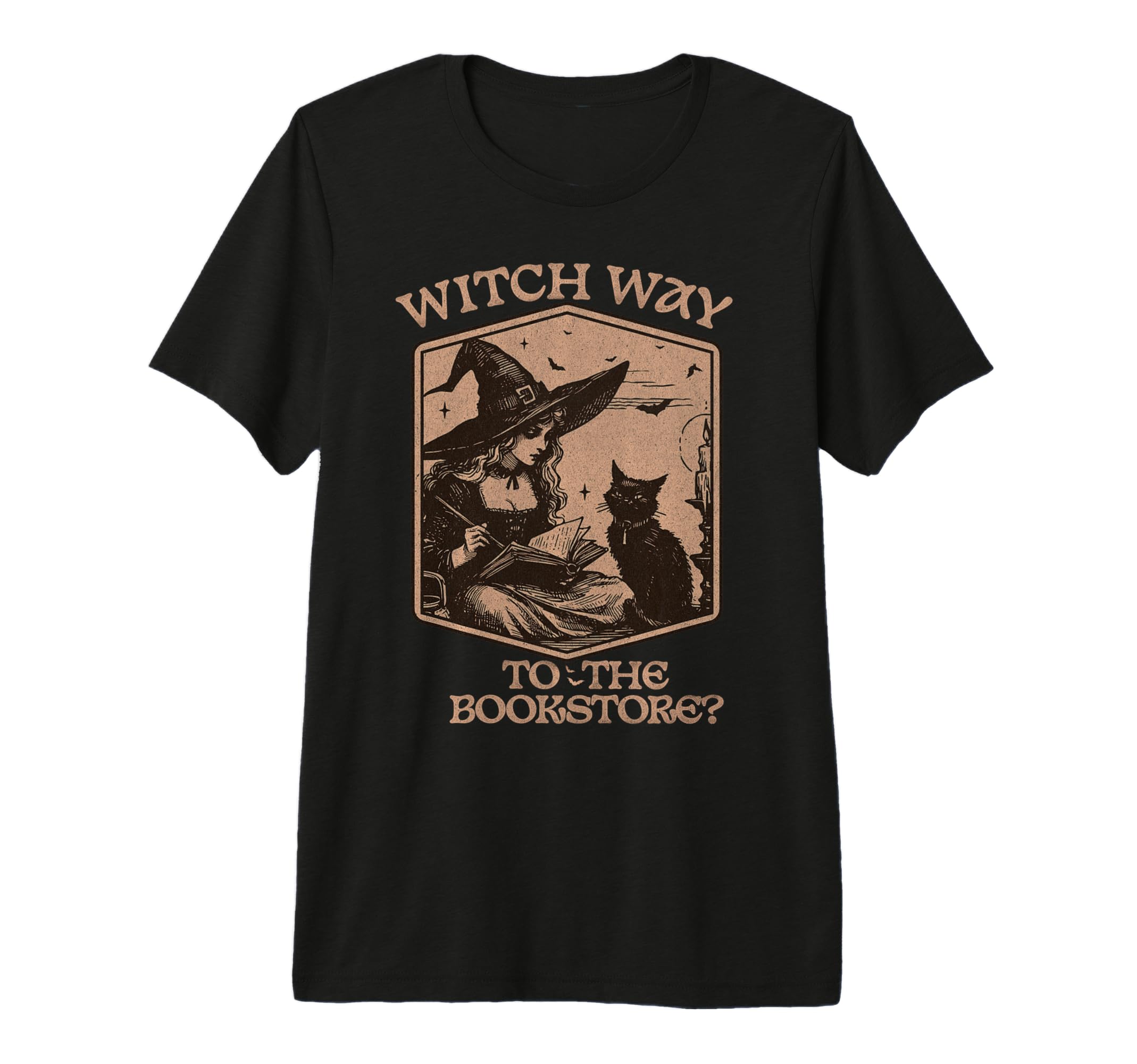 Halloween Book Lover Witch Way To T-Shirt - Minimalist Print for Adults - T-Shirt, Sweatshirt, Hoodie