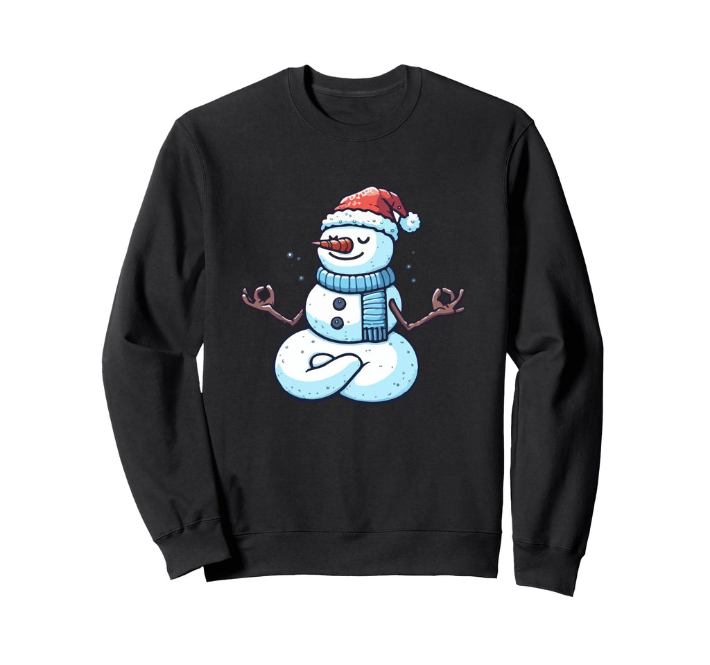 Meditation Snowman Yoga Pose Sweatshirt - Casual Everyday Wear Men Women - T-Shirt, Sweatshirt, Hoodie