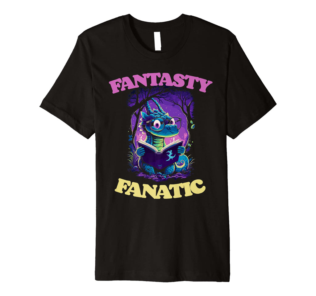 Fantasy Fanatic Reading Dragon T-Shirt - Fun Novelty Design for Adults - T-Shirt, Sweatshirt, Hoodie