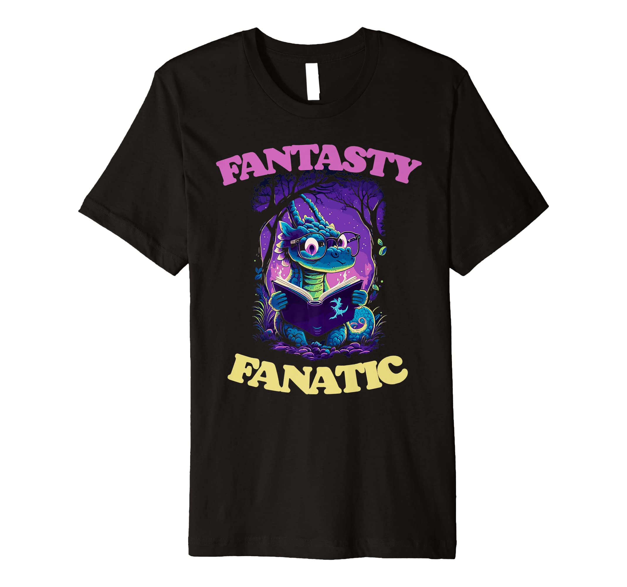 Fantasy Fanatic Reading Dragon T-Shirt - Fun Novelty Design for Adults - T-Shirt, Sweatshirt, Hoodie