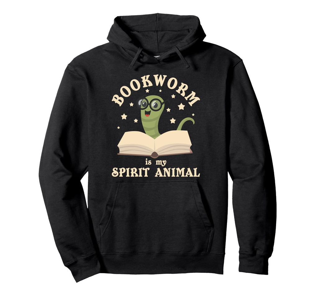 Bookworm Is My Spirit Animal Funny Hoodie - Aesthetic Graphic Men Women - T-Shirt, Sweatshirt, Hoodie