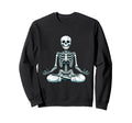 Meditation Skeleton Yoga Pose Sweatshirt - Aesthetic Graphic for Adults - T-Shirt, Sweatshirt, Hoodie
