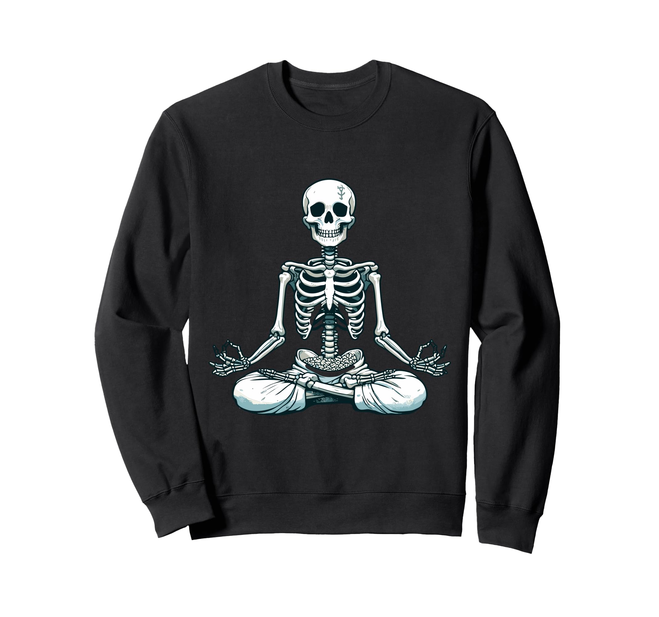 Meditation Skeleton Yoga Pose Sweatshirt - Aesthetic Graphic for Adults - T-Shirt, Sweatshirt, Hoodie